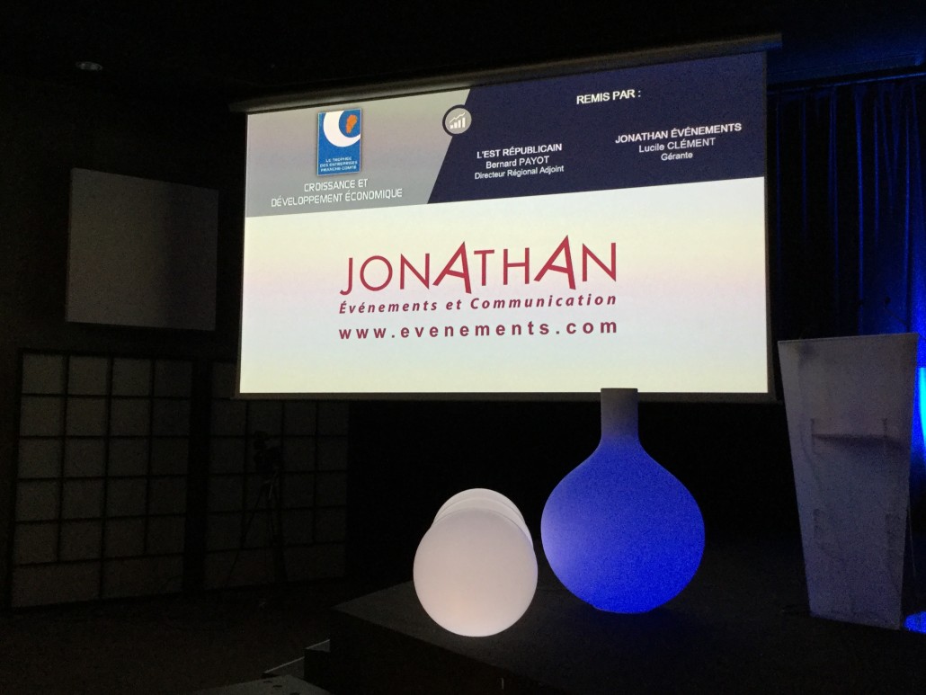 Les Trophées des Entreprises de Franche-Comté, logo Jonathan et décorations lumineuses